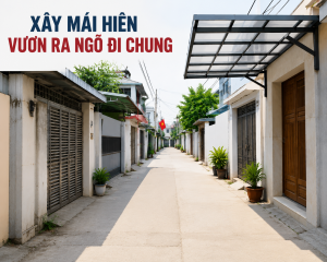 xây mái hiên vươn ra ngõ đi chung